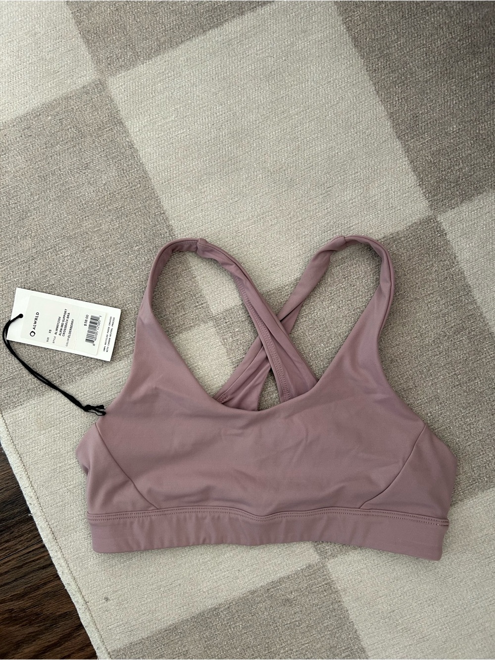 Cross-Back Dusty Mauve Sports Bra - Lightweight Support
